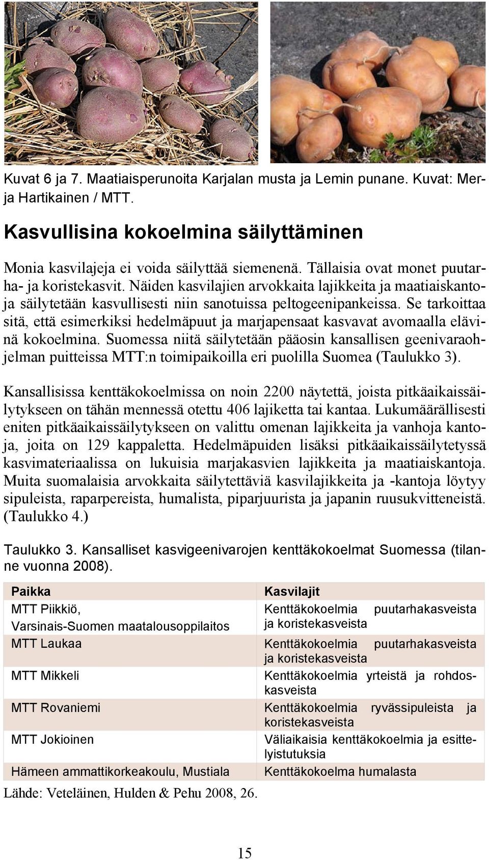 Se tarkoittaa sitä, että esimerkiksi hedelmäpuut ja marjapensaat kasvavat avomaalla elävinä kokoelmina.