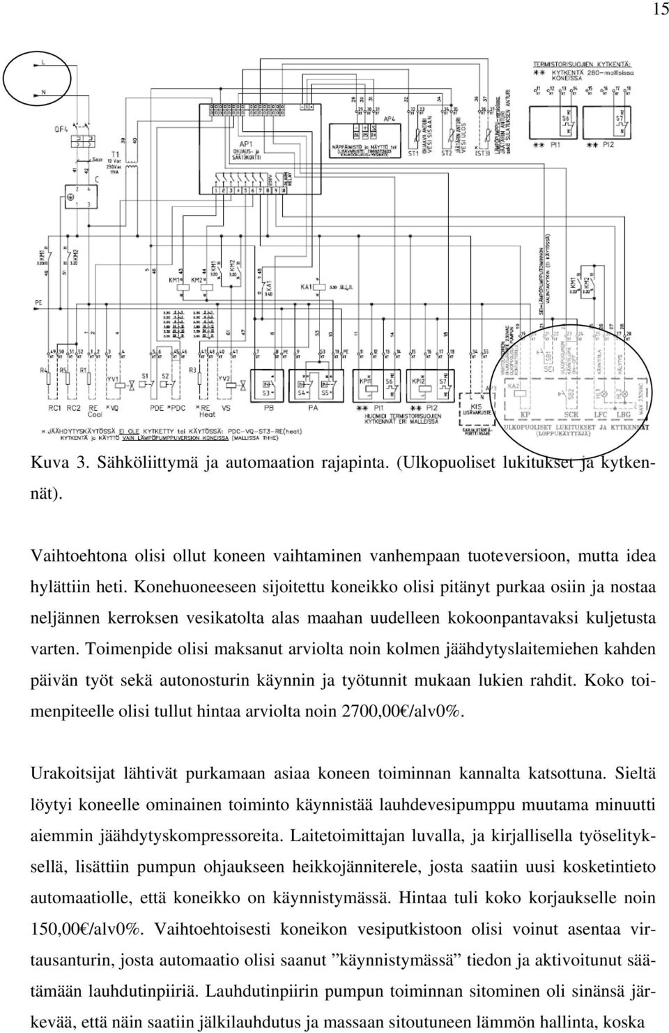 Toimenpide olisi maksanut arviolta noin kolmen jäähdytyslaitemiehen kahden päivän työt sekä autonosturin käynnin ja työtunnit mukaan lukien rahdit.