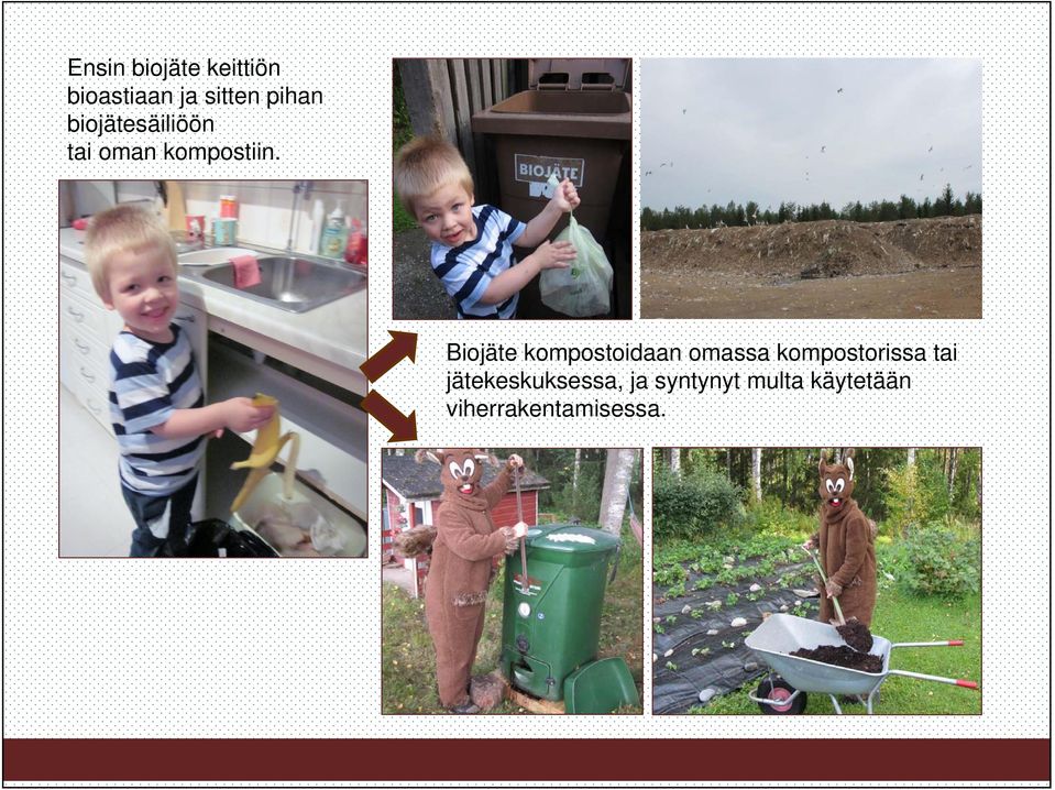 Biojäte kompostoidaan omassa kompostorissa tai