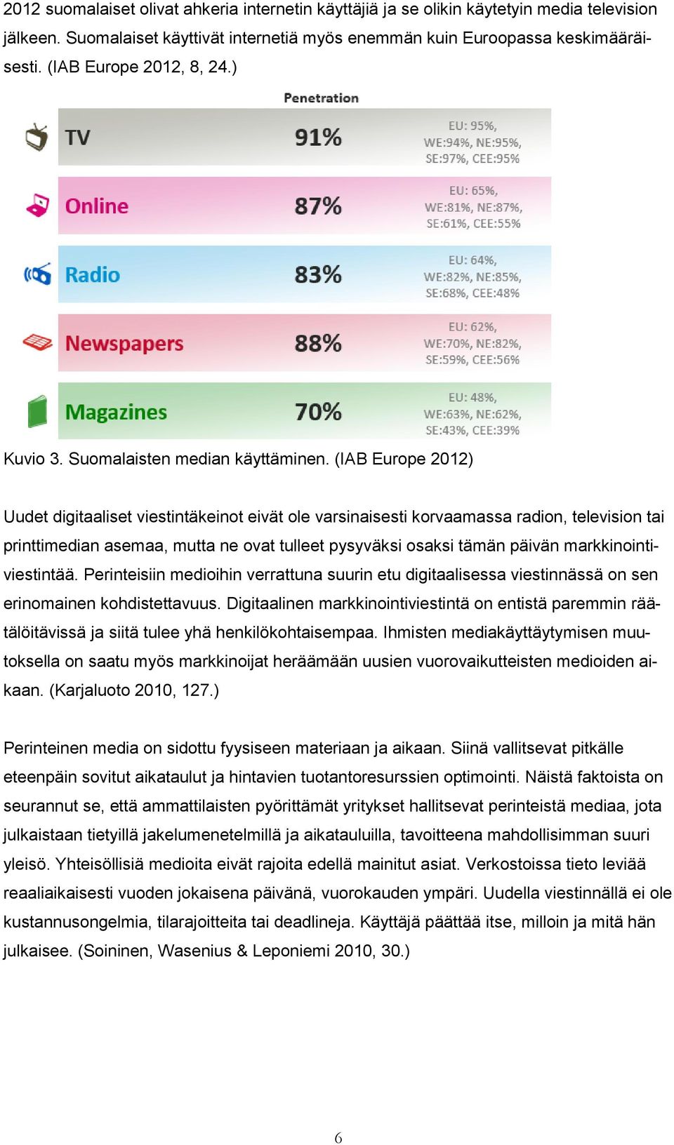 (IAB Europe 2012) Uudet digitaaliset viestintäkeinot eivät ole varsinaisesti korvaamassa radion, television tai printtimedian asemaa, mutta ne ovat tulleet pysyväksi osaksi tämän päivän