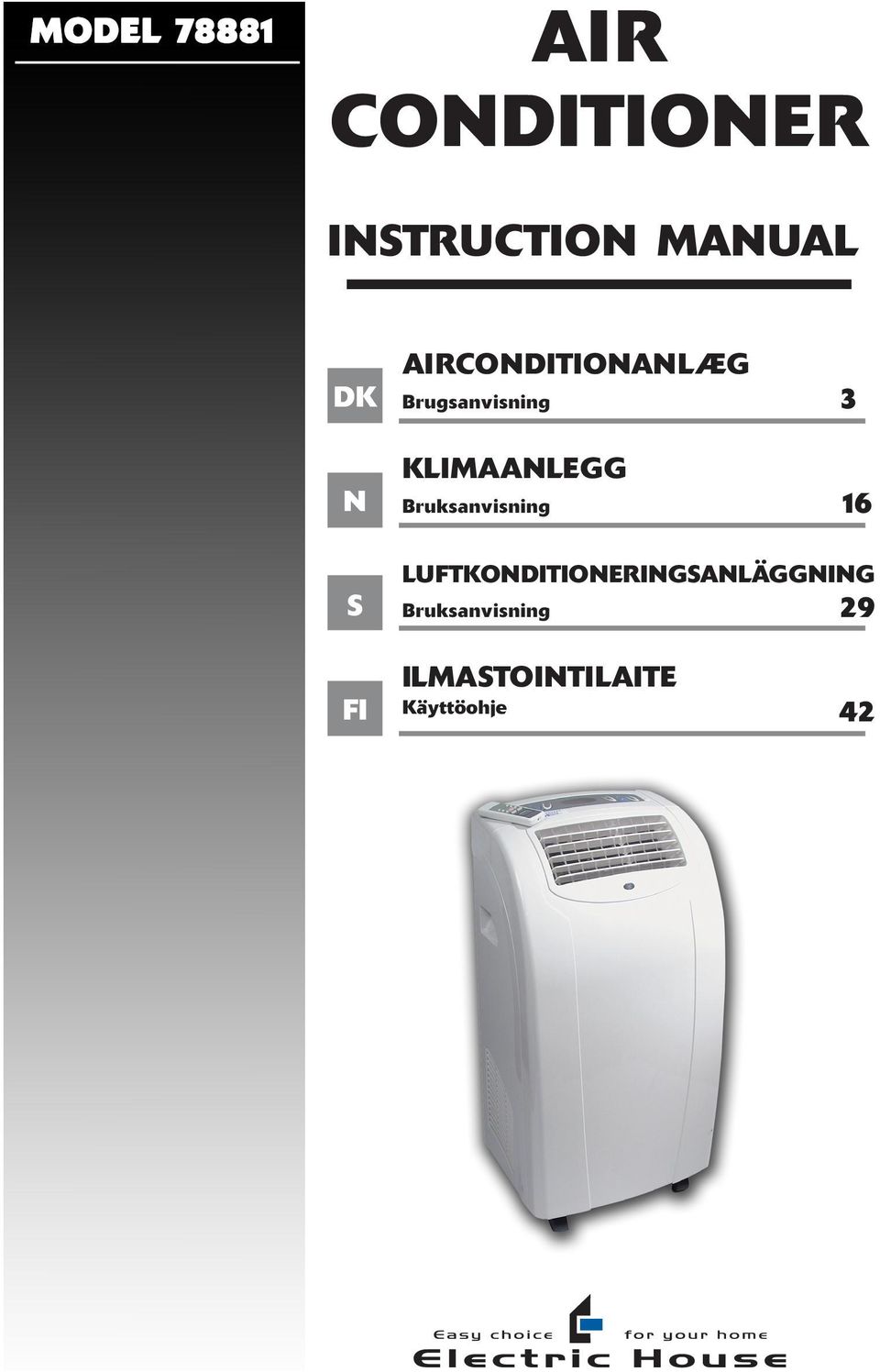 Bruksanvisning 3 16 S LUFTKONDITIONERINGSANLÄGGNING