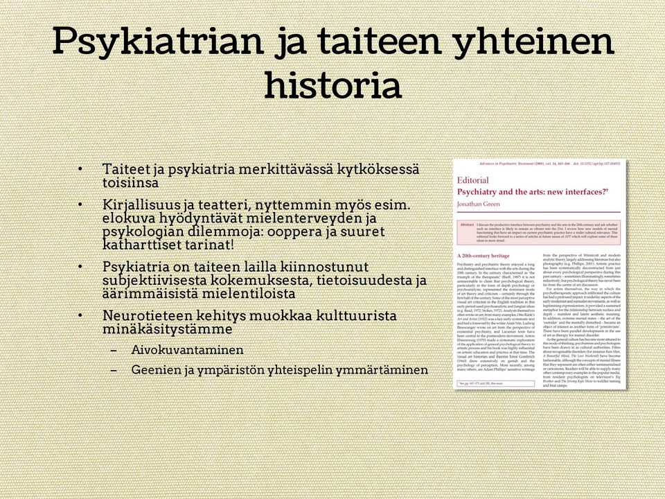 elokuva hyödyntävät mielenterveyden ja psykologian dilemmoja: ooppera ja suuret katharttiset tarinat!