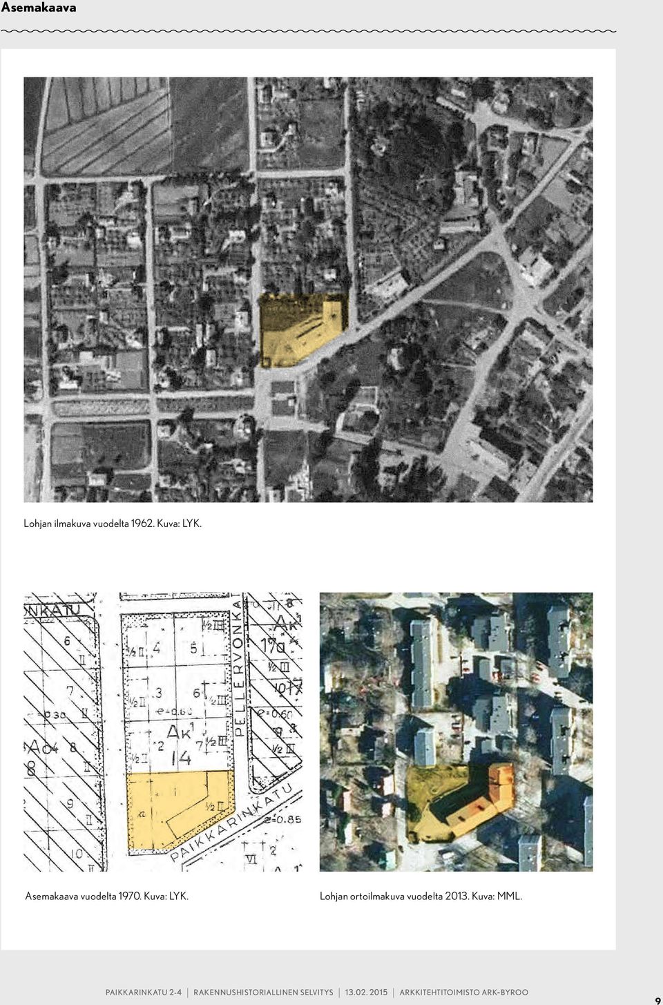 Asemakaava vuodelta 1970.