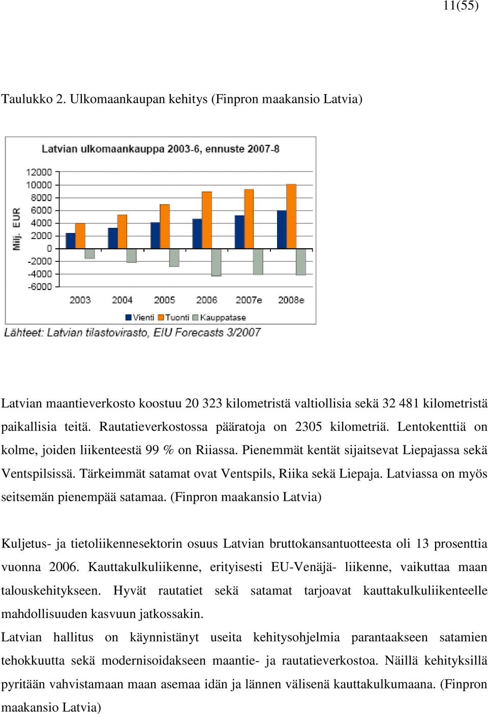 Tärkeimmät satamat ovat Ventspils, Riika sekä Liepaja. Latviassa on myös seitsemän pienempää satamaa.