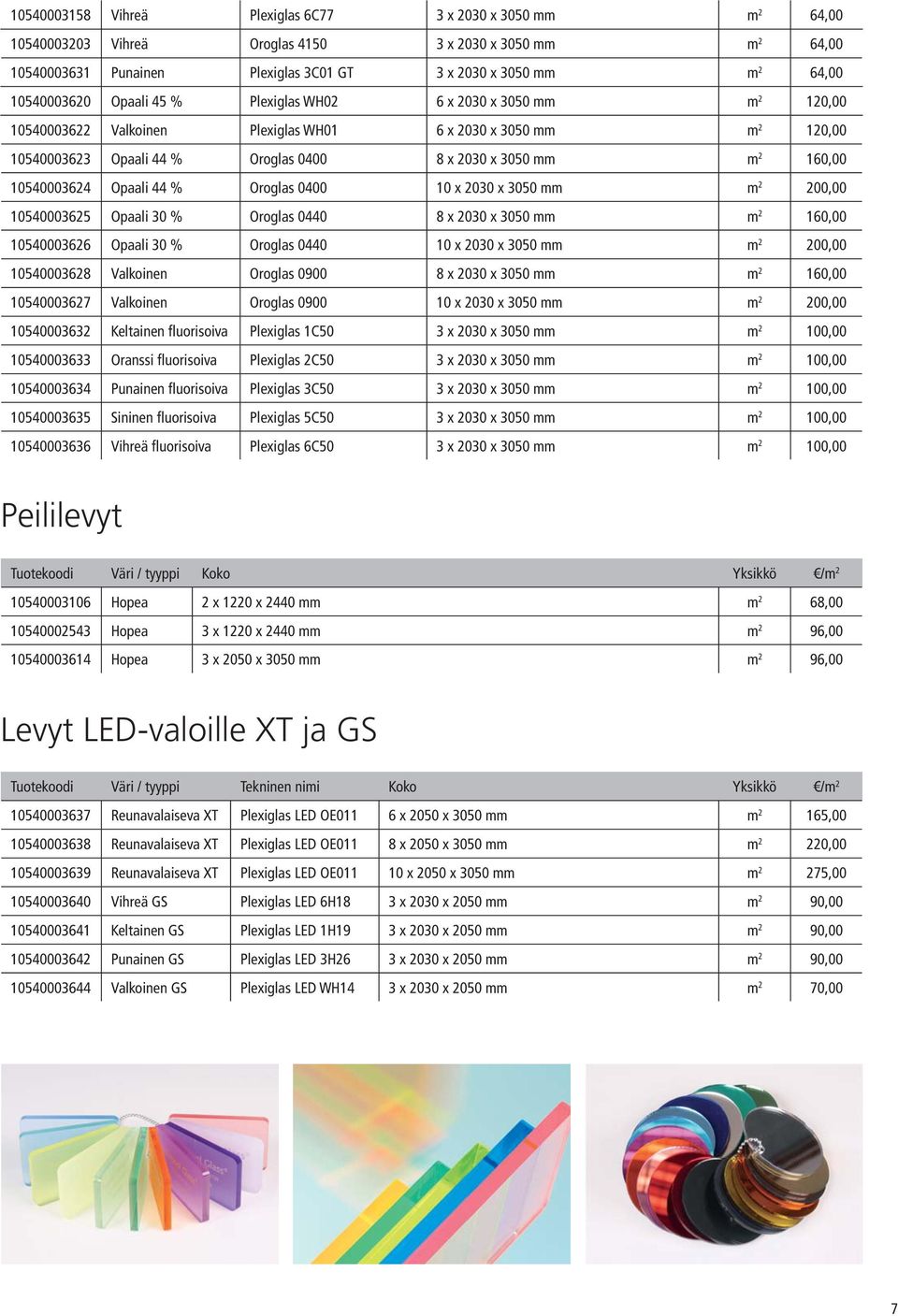 160,00 10540003624 Opaali 44 % Oroglas 0400 10 x 2030 x 3050 mm m 2 200,00 10540003625 Opaali 30 % Oroglas 0440 8 x 2030 x 3050 mm m 2 160,00 10540003626 Opaali 30 % Oroglas 0440 10 x 2030 x 3050 mm