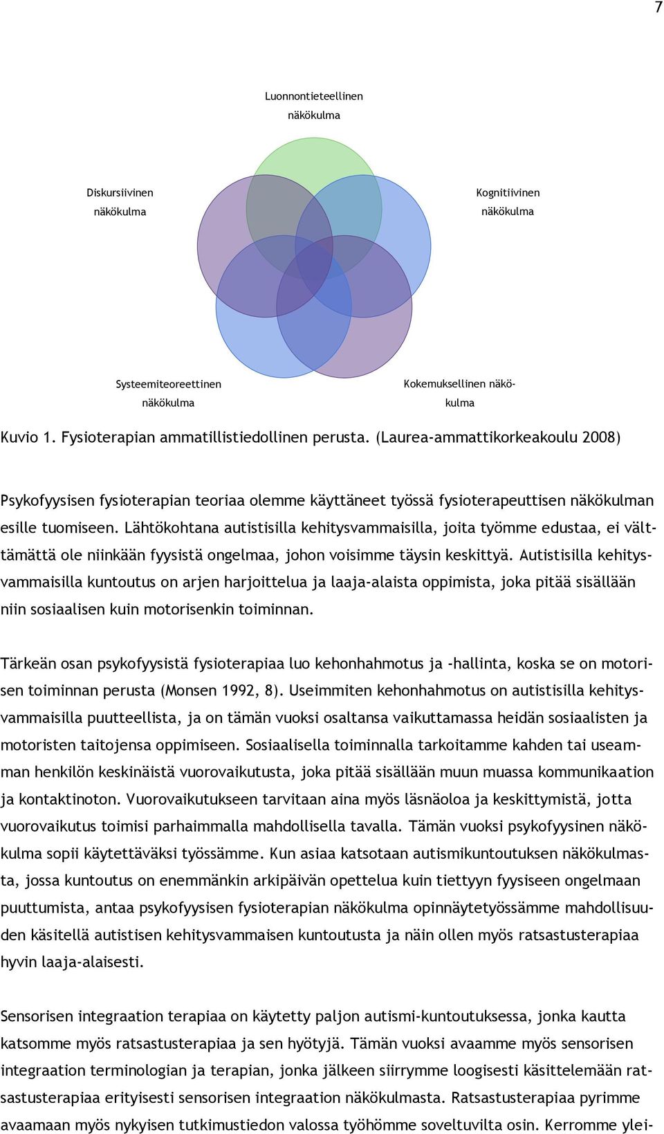 Lähtökohtana autistisilla kehitysvammaisilla, joita työmme edustaa, ei välttämättä ole niinkään fyysistä ongelmaa, johon voisimme täysin keskittyä.