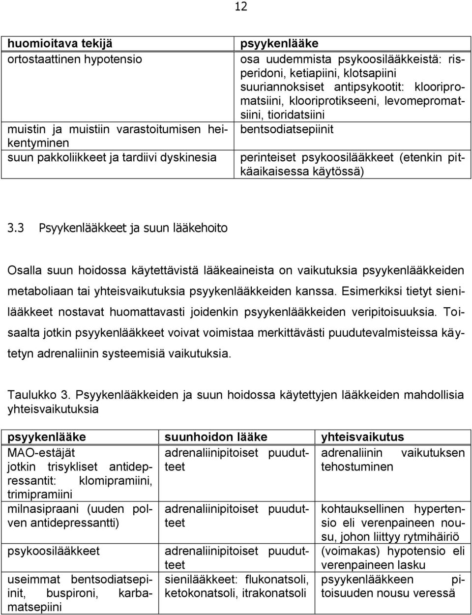 pitkäaikaisessa käytössä) 3.