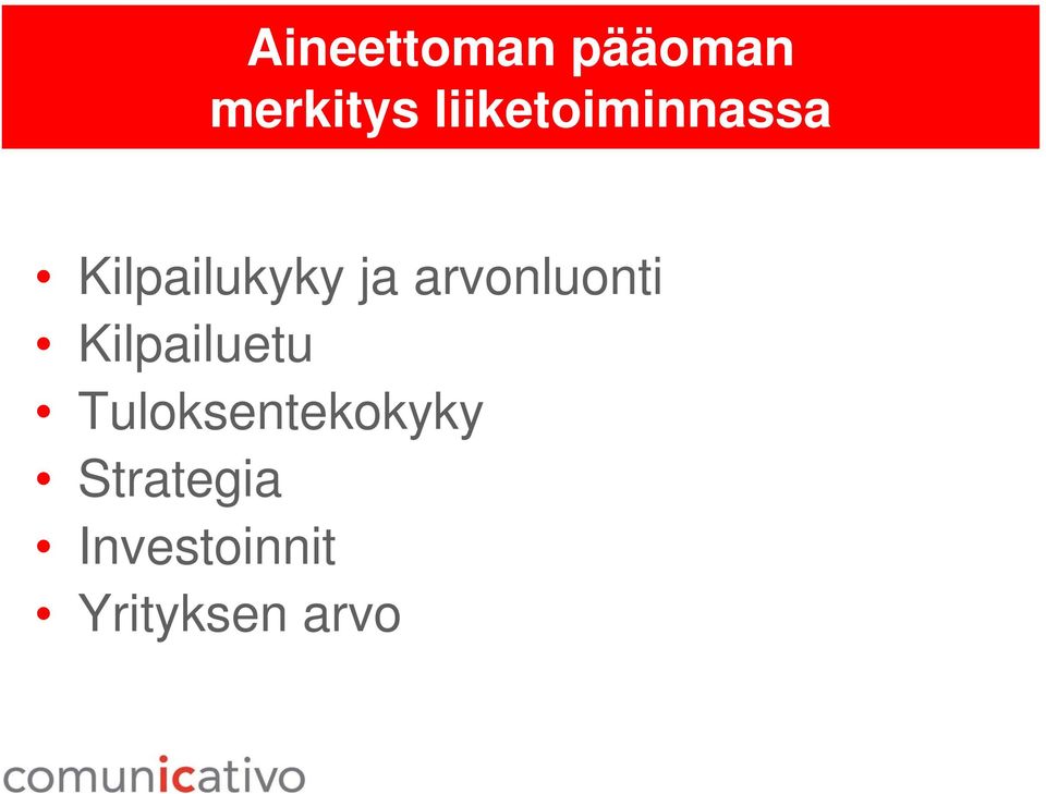 arvonluonti Kilpailuetu