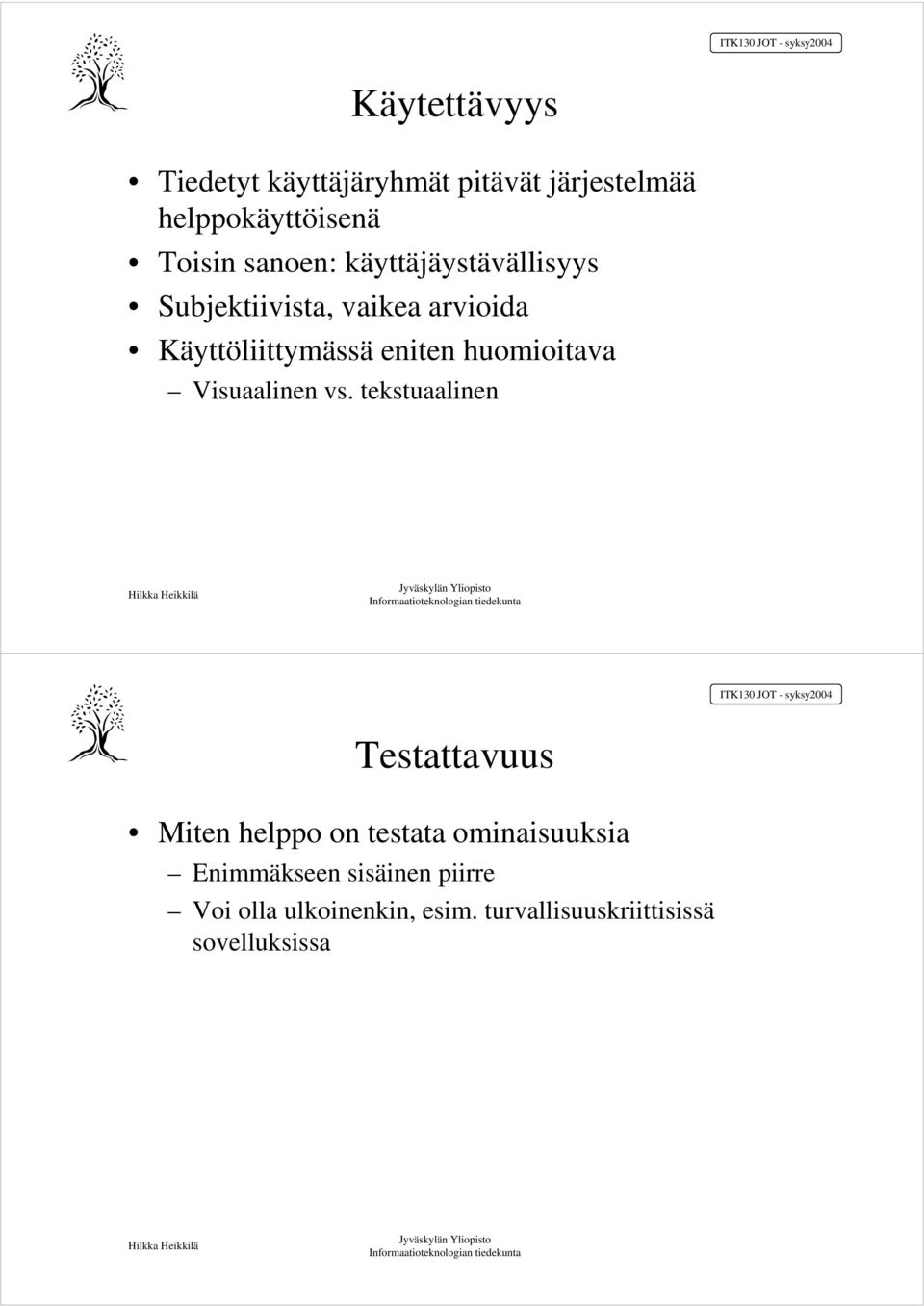 huomioitava Visuaalinen vs.