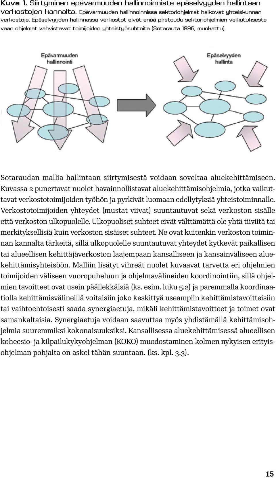 Sotaraudan mallia hallintaan siirtymisestä voidaan soveltaa aluekehittämiseen.