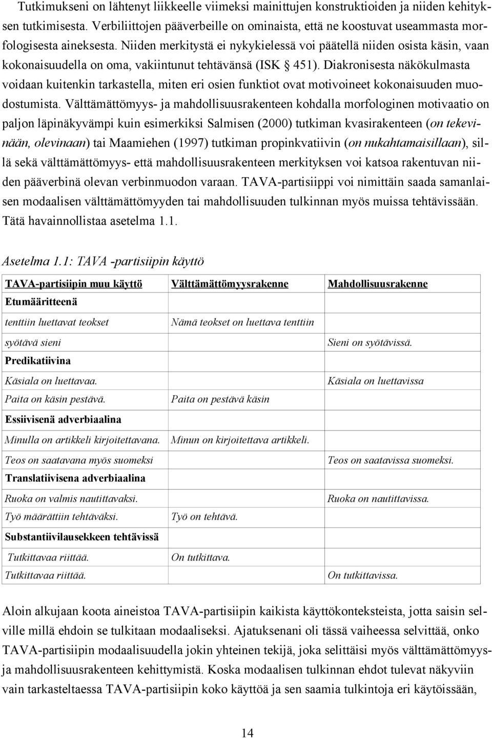 Niiden merkitystä ei nykykielessä voi päätellä niiden osista käsin, vaan kokonaisuudella on oma, vakiintunut tehtävänsä (ISK 451).