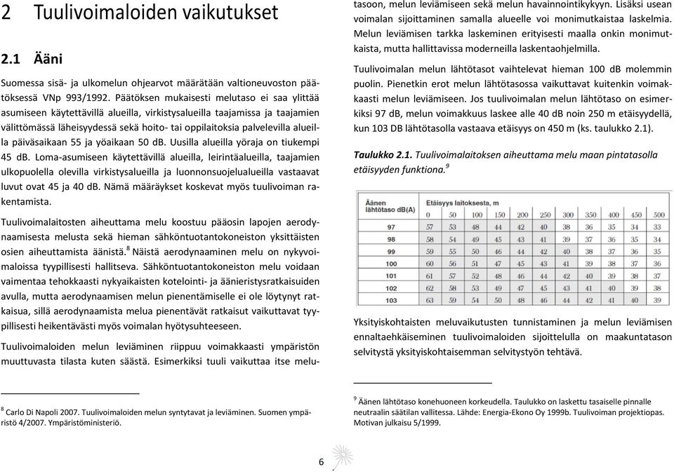 päiväsaikaan 55 ja yöaikaan 50 db. Uusilla alueilla yöraja on tiukempi 45 db.