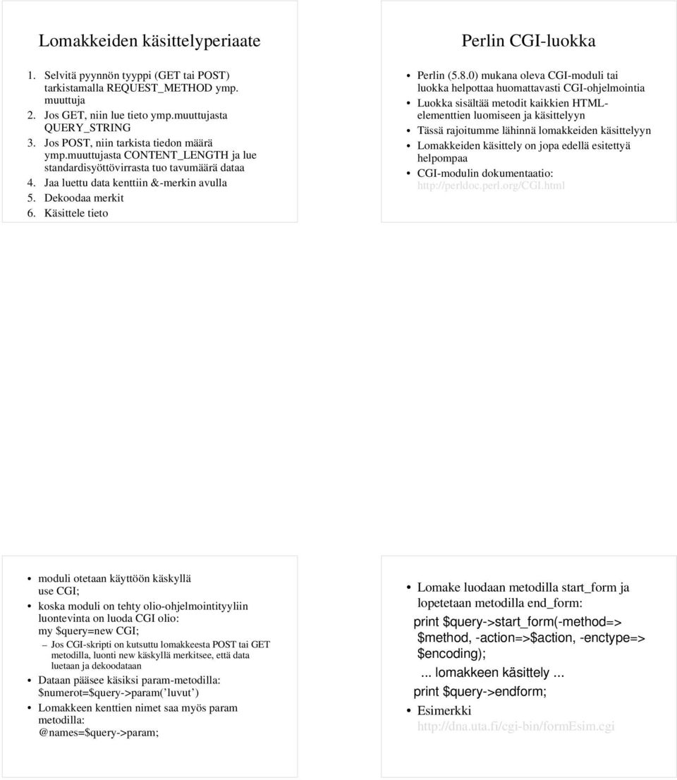 Käsittele tieto Perlin CGI-luokka Perlin (5.8.