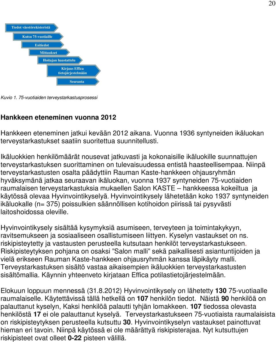 Vuonna 1936 syntyneiden ikäluokan terveystarkastukset saatiin suoritettua suunnitellusti.