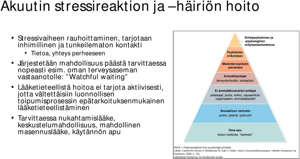 oman terveysaseman vastaanotolle: Watchful waiting Lääketieteellistä hoitoa ei tarjota aktiivisesti, jotta vältettäisiin