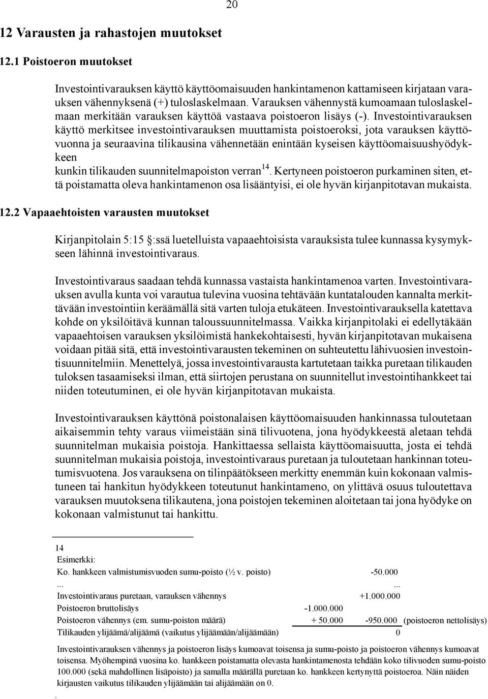 Investointivarauksen käyttö merkitsee investointivarauksen muuttamista poistoeroksi, jota varauksen käyttövuonna ja seuraavina tilikausina vähennetään enintään kyseisen käyttöomaisuushyödykkeen