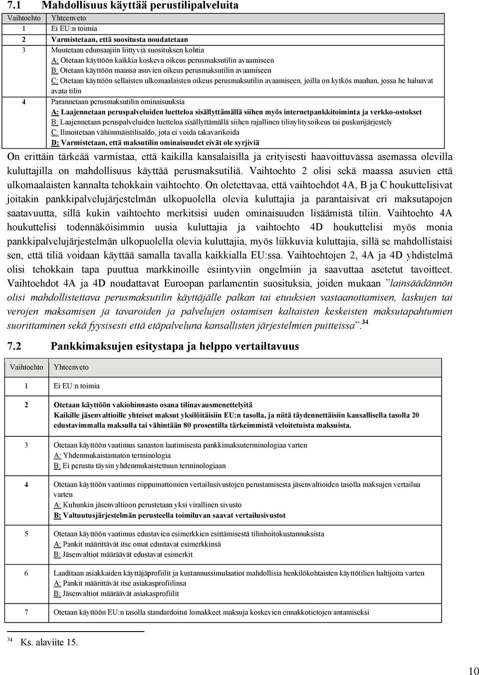 on kytkös maahan, jossa he haluavat avata tilin 4 Parannetaan perusmaksutilin ominaisuuksia A: Laajennetaan peruspalveluiden luetteloa sisällyttämällä siihen myös internetpankkitoiminta ja