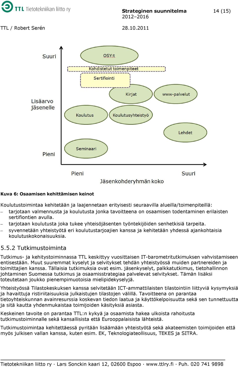 syvennetään yhteistyötä eri koulutustarjoajien kanssa ja kehitetään yhdessä ajankohtaisia koulutuskokonaisuuksia. 5.