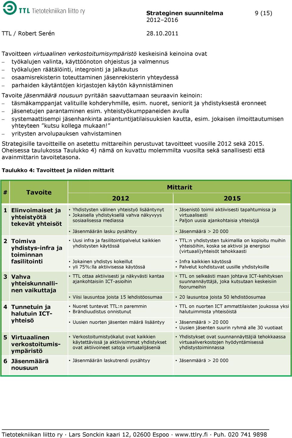 täsmäkamppanjat valituille kohderyhmille, esim. nuoret, seniorit ja yhdistyksestä eronneet jäsenetujen parantaminen esim.