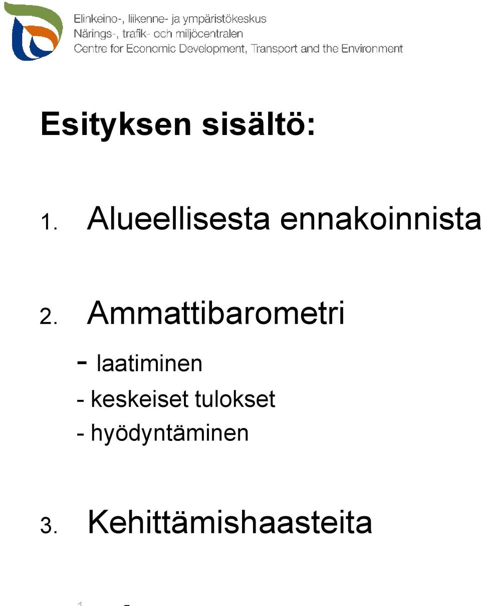 Ammattibarometri - laatiminen -