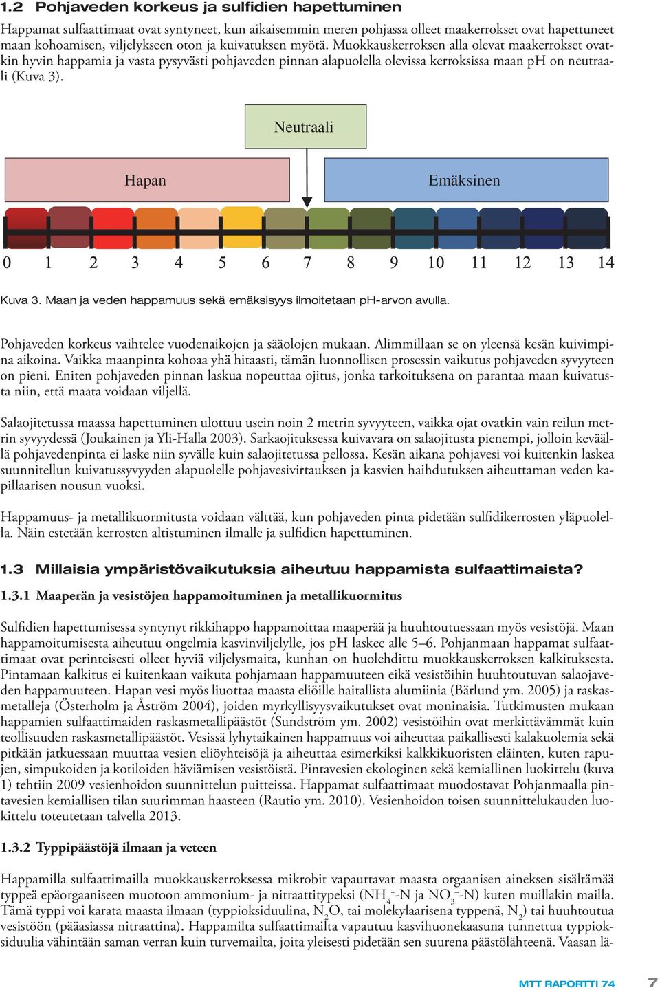 Neutraali Hapan Emäksinen Kuva 3. Maan ja veden happamuus sekä emäksisyys ilmoitetaan ph-arvon avulla. Pohjaveden korkeus vaihtelee vuodenaikojen ja sääolojen mukaan.