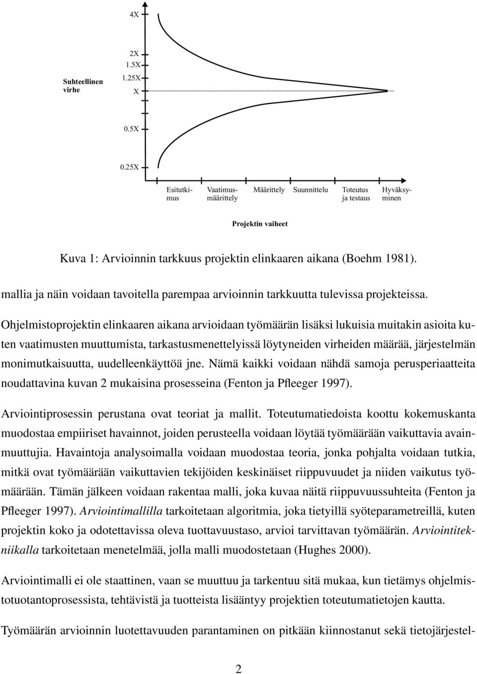 mallia ja näin voidaan tavoitella parempaa arvioinnin tarkkuutta tulevissa projekteissa.