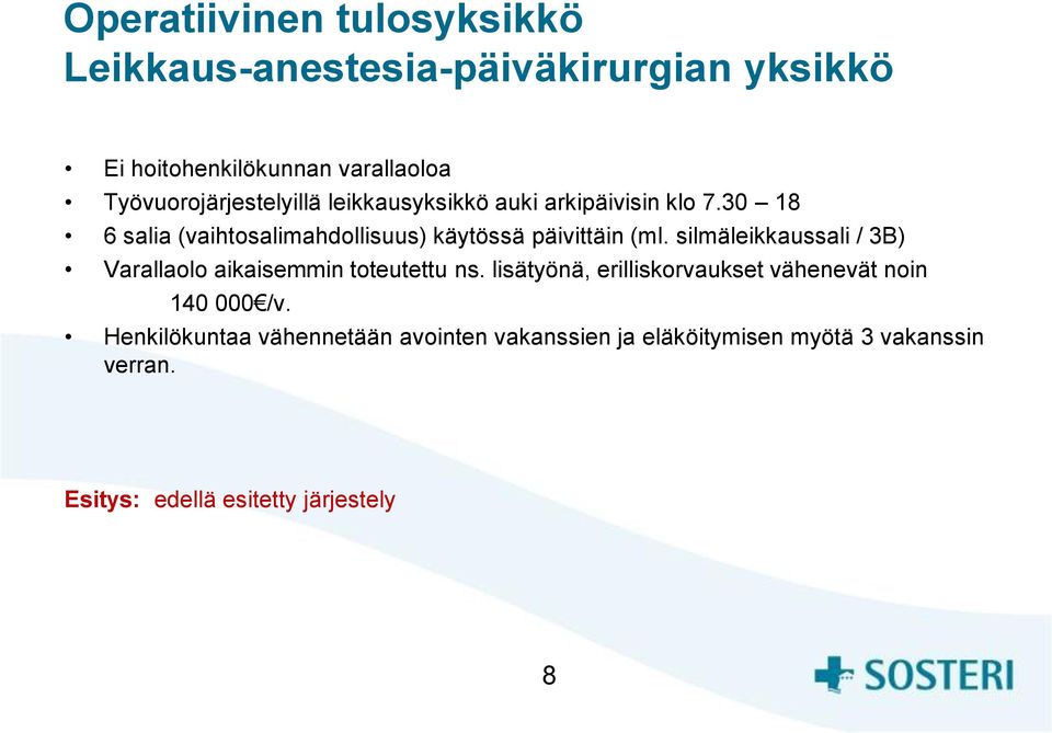 30 18 6 salia (vaihtosalimahdollisuus) käytössä päivittäin (ml.