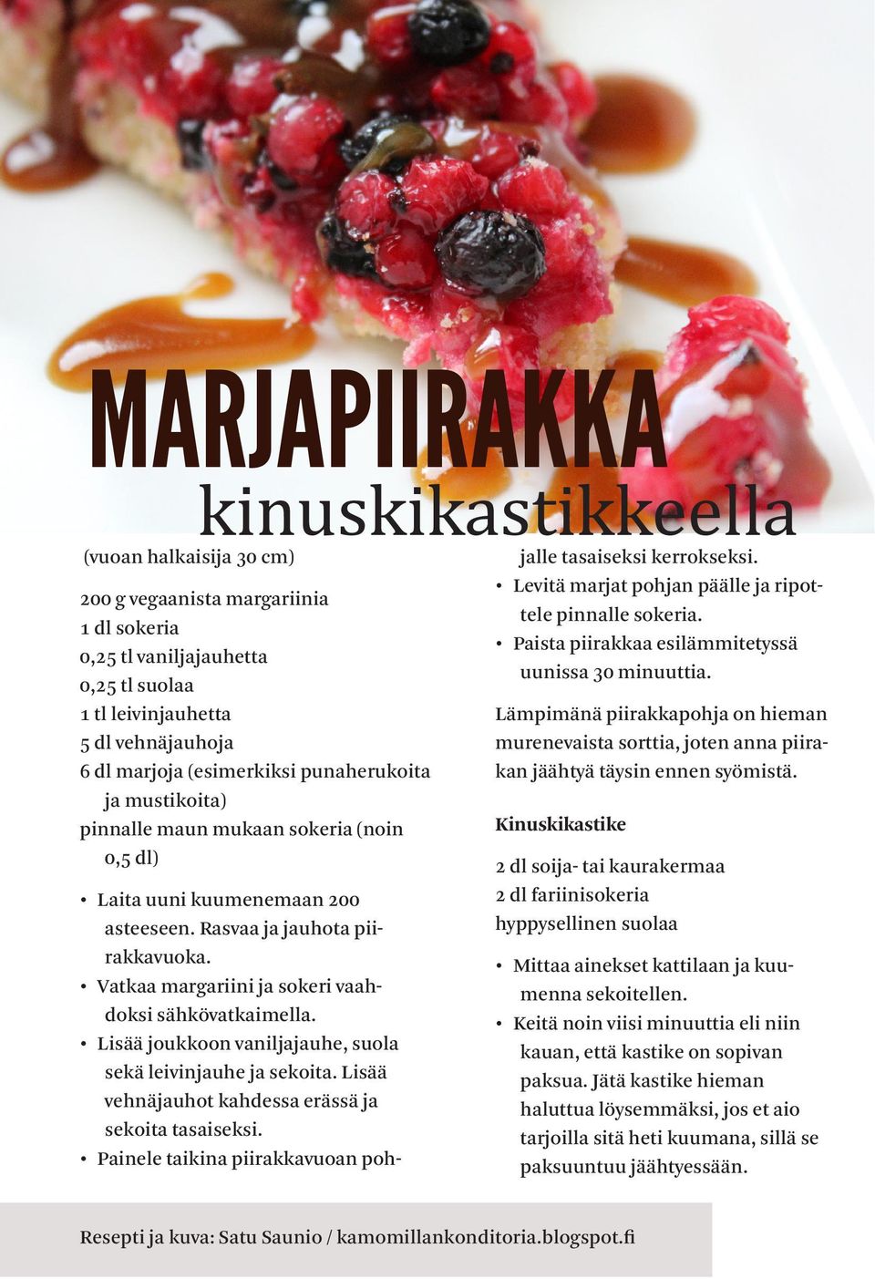 Vatkaa margariini ja sokeri vaahdoksi sähkövatkaimella. Lisää joukkoon vaniljajauhe, suola sekä leivinjauhe ja sekoita. Lisää vehnäjauhot kahdessa erässä ja sekoita tasaiseksi.