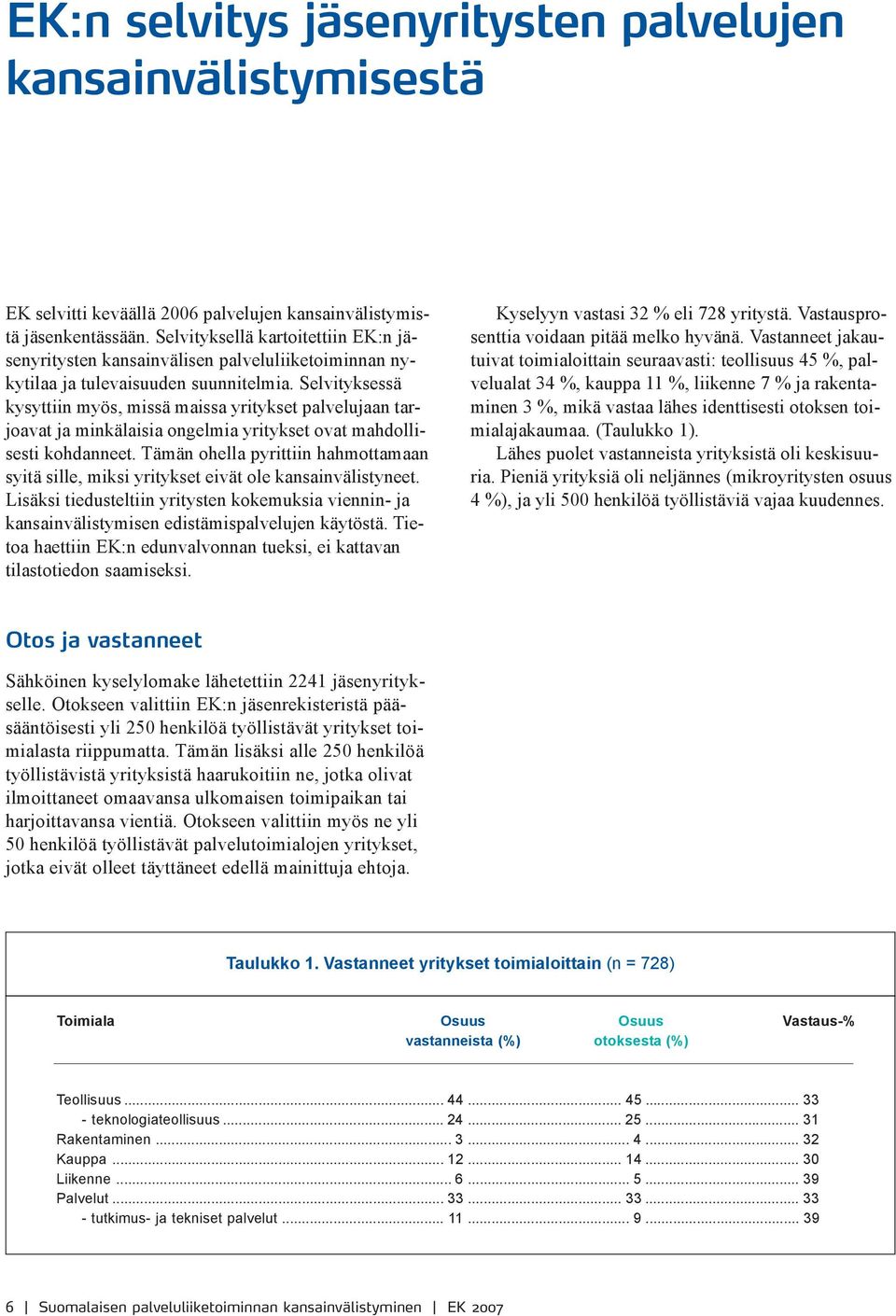 Selvityksessä kysyttiin myös, missä maissa yritykset palvelujaan tarjoavat ja minkälaisia ongelmia yritykset ovat mahdollisesti kohdanneet.