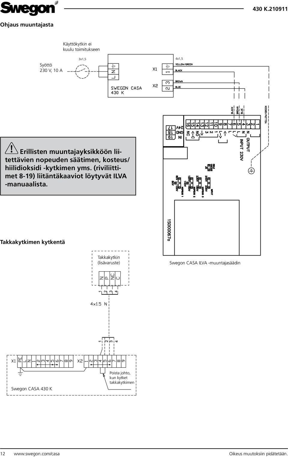 (riviliittimet 8-19) liitäntäkaaviot löytyvät ILVA -manuaalista.