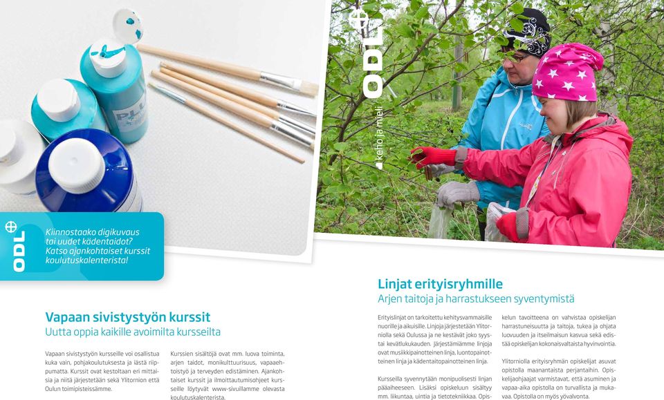 pohjakoulutuksesta ja iästä riippumatta. Kurssit ovat kestoltaan eri mittaisia ja niitä järjestetään sekä Ylitornion että Oulun toimipisteissämme. Kurssien sisältöjä ovat mm.