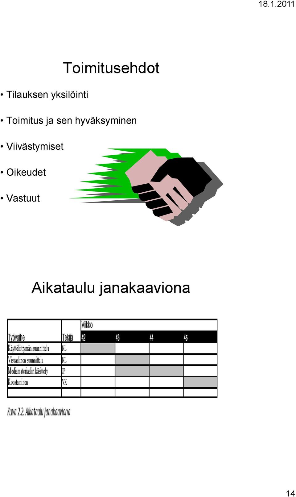 hyväksyminen Viivästymiset