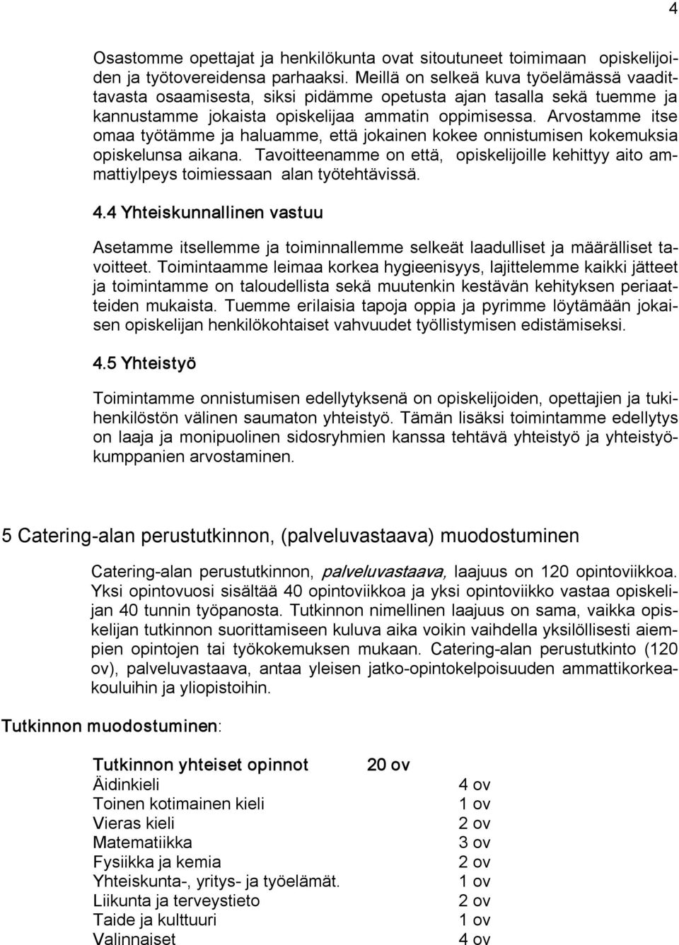 Arvostamme itse omaa työtämme ja haluamme, että jokainen kokee onnistumisen kokemuksia opiskelunsa aikana.