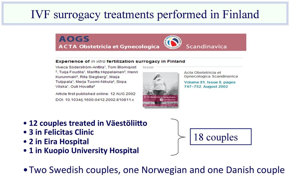 in Eira Hospital 1 in Kuopio University Hospital 18