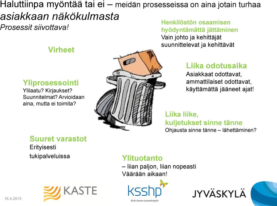 Suunnitelmat? Arvioidaan aina, mutta ei toimita?
