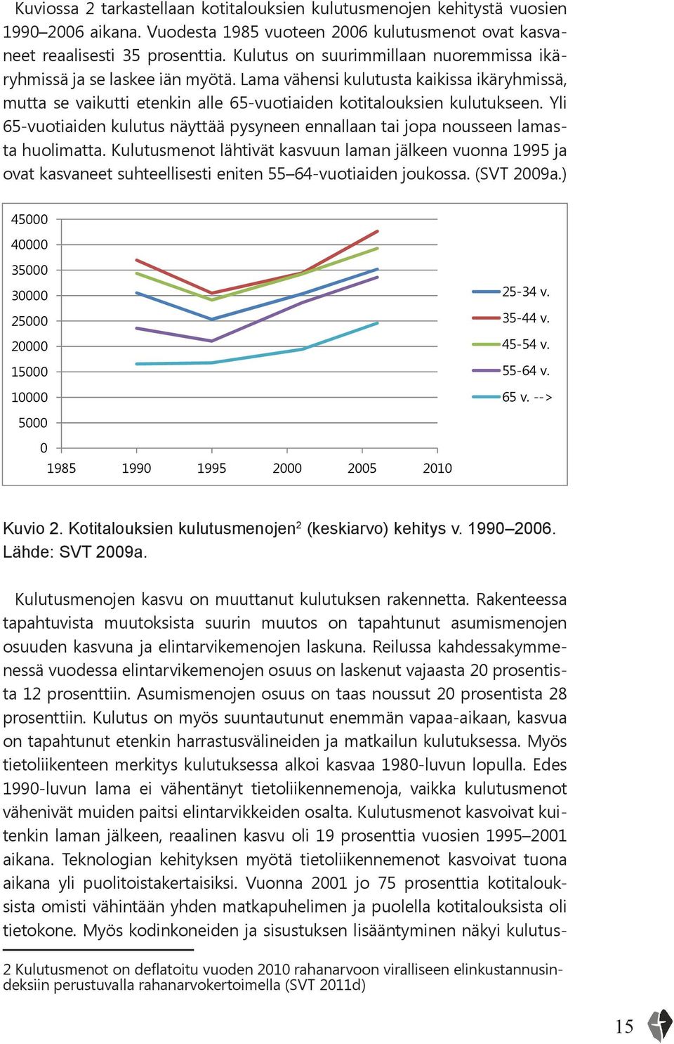 Yli 65-vuotiaiden kulutus näyttää pysyneen ennallaan tai jopa nousseen lamasta huolimatta.