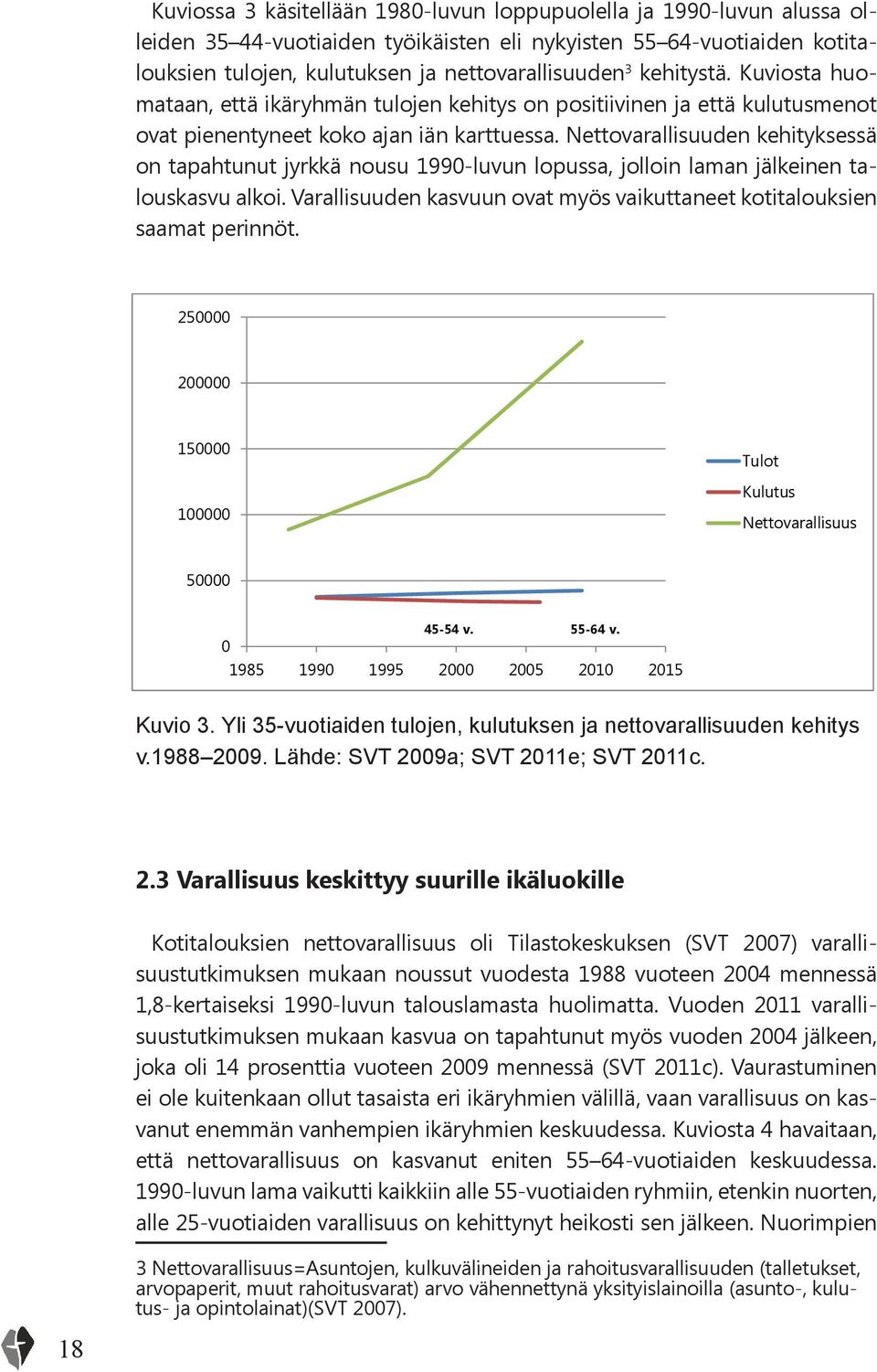 Nettovarallisuuden kehityksessä on tapahtunut jyrkkä nousu 1990-luvun lopussa, jolloin laman jälkeinen talouskasvu alkoi. Varallisuuden kasvuun ovat myös vaikuttaneet kotitalouksien saamat perinnöt.