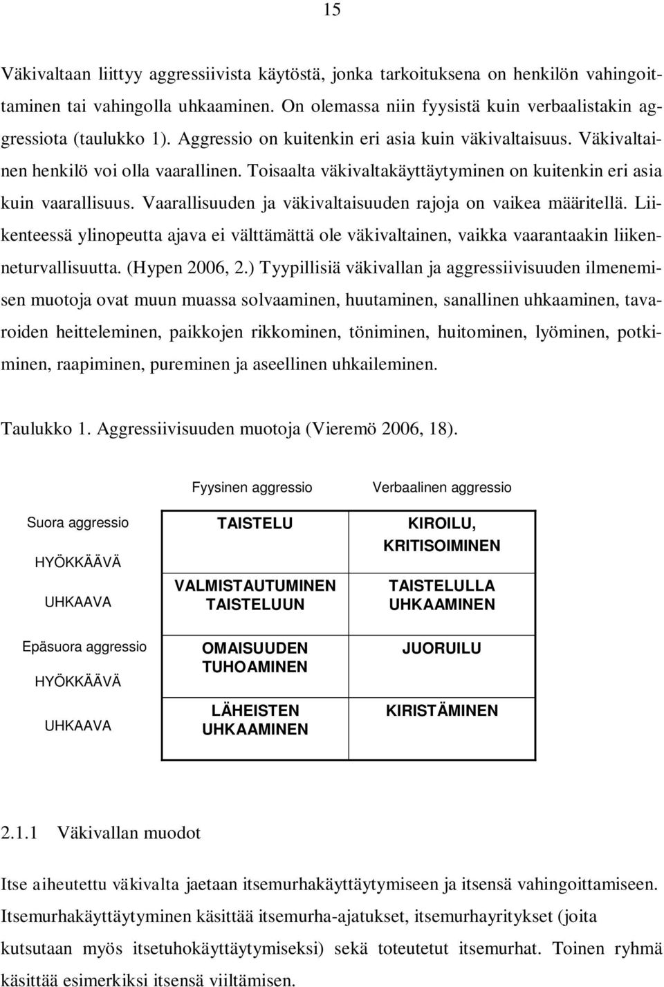 Vaarallisuuden ja väkivaltaisuuden rajoja on vaikea määritellä. Liikenteessä ylinopeutta ajava ei välttämättä ole väkivaltainen, vaikka vaarantaakin liikenneturvallisuutta. (Hypen 2006, 2.