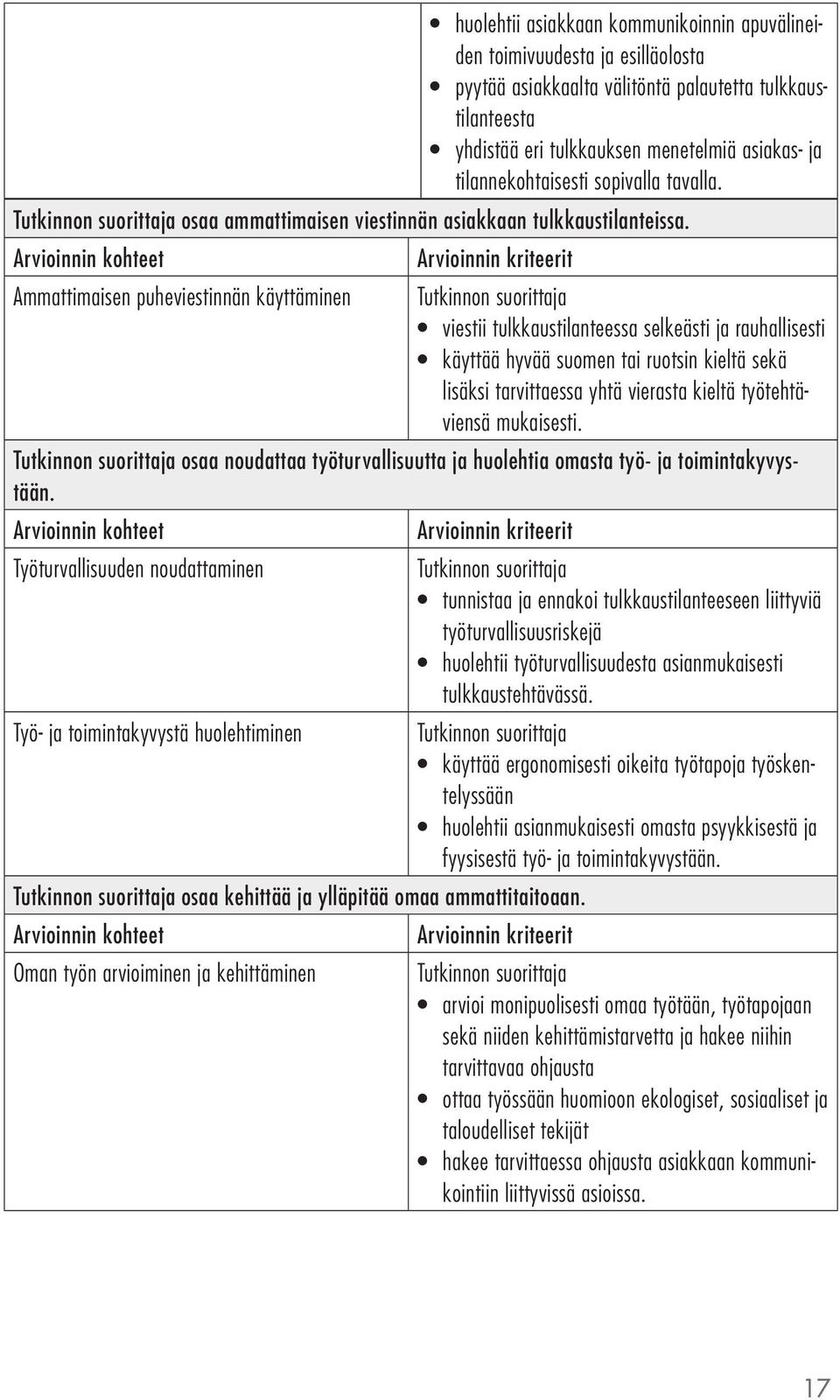 Ammattimaisen puheviestinnän käyttäminen viestii tulkkaustilanteessa selkeästi ja rauhallisesti käyttää hyvää suomen tai ruotsin kieltä sekä lisäksi tarvittaessa yhtä vierasta kieltä työtehtäviensä