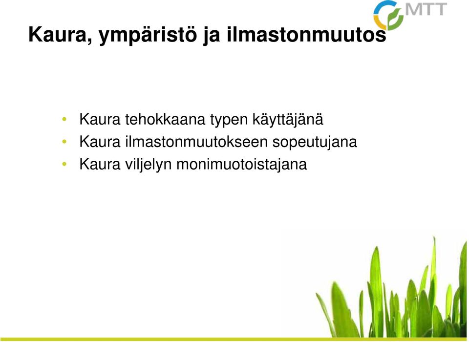 Kaura ilmastonmuutokseen