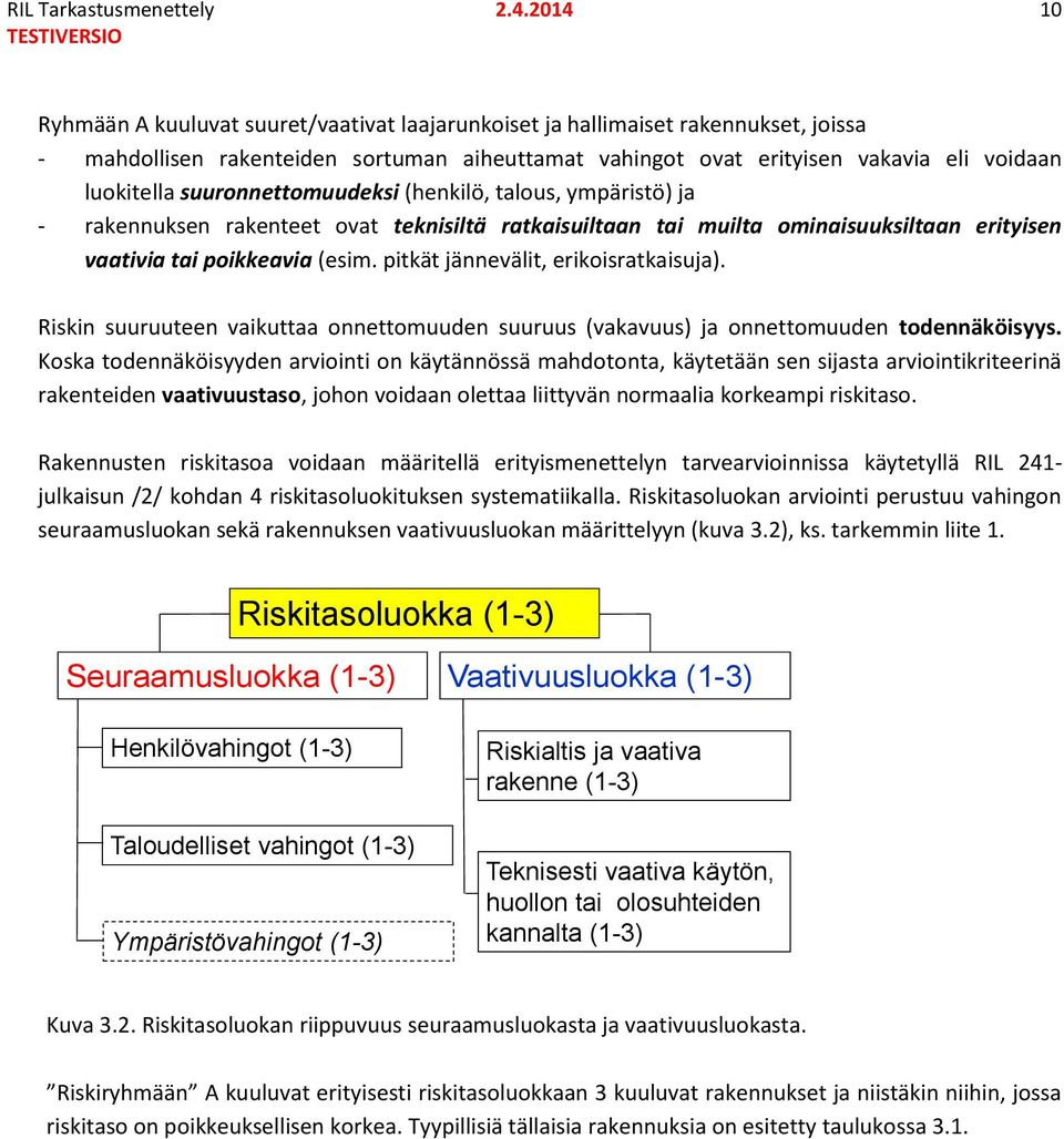 suuronnettomuudeksi (henkilö, talous, ympäristö) ja - rakennuksen rakenteet ovat teknisiltä ratkaisuiltaan tai muilta ominaisuuksiltaan erityisen vaativia tai poikkeavia (esim.