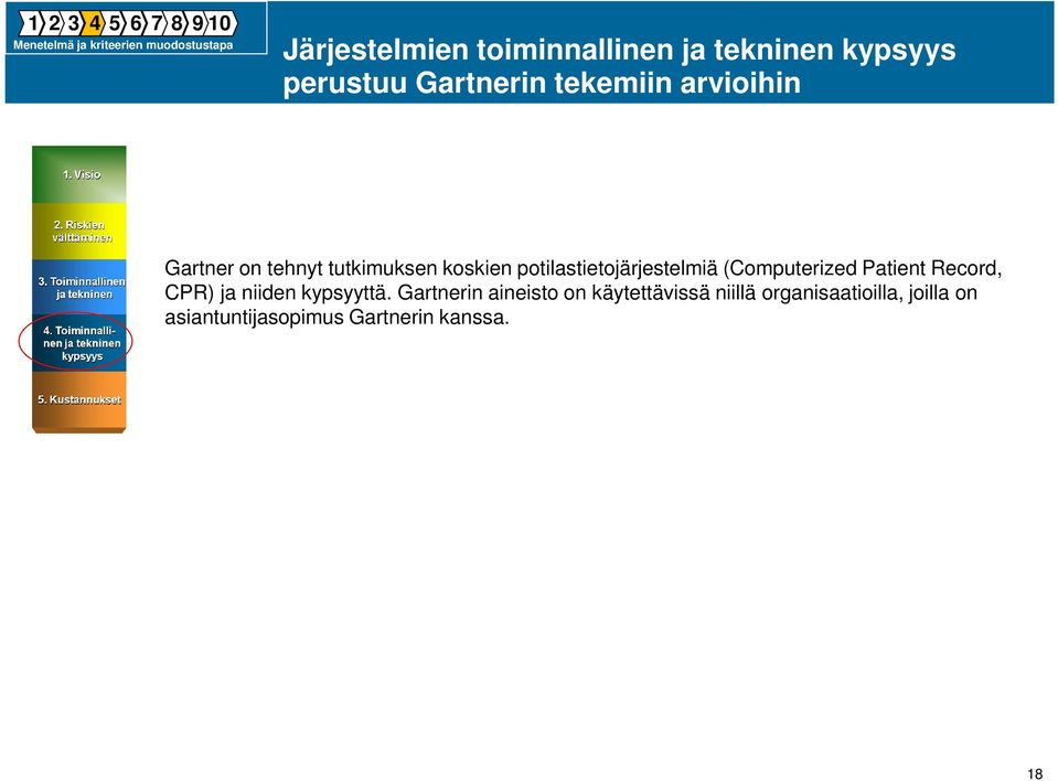 potilastietojärjestelmiä (Computerized Patient Record, CPR) ja niiden kypsyyttä.