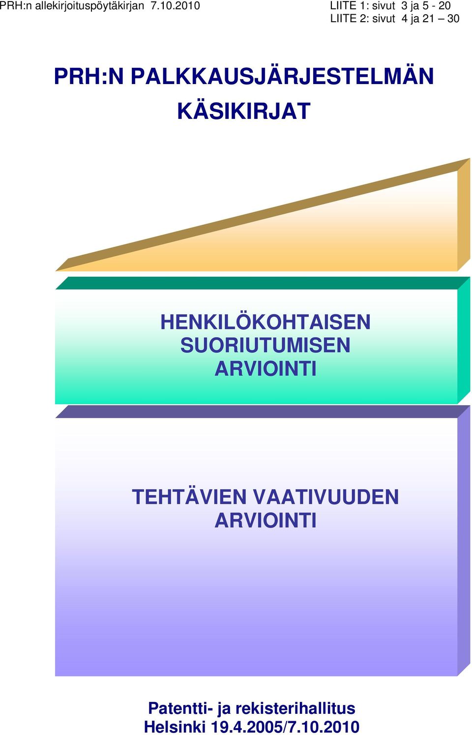 PALKKAUSJÄRJESTELMÄN KÄSIKIRJAT HENKILÖKOHTAISEN SUORIUTUMISEN