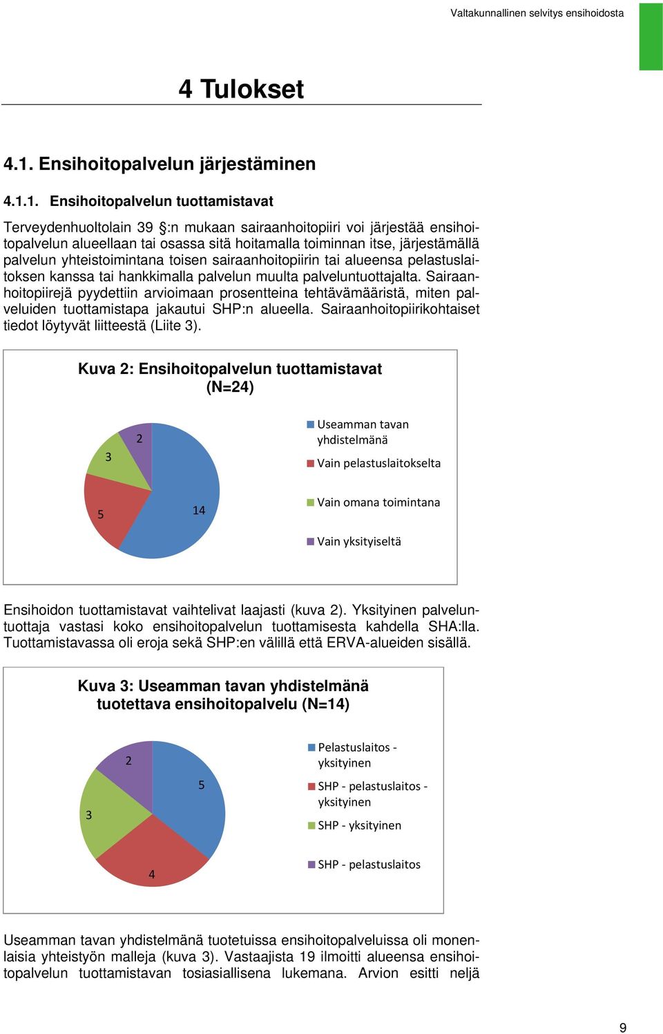 1. Ensihoitopalvelun tuottamistavat Terveydenhuoltolain 39 :n mukaan sairaanhoitopiiri voi järjestää ensihoitopalvelun alueellaan tai osassa sitä hoitamalla toiminnan itse, järjestämällä palvelun