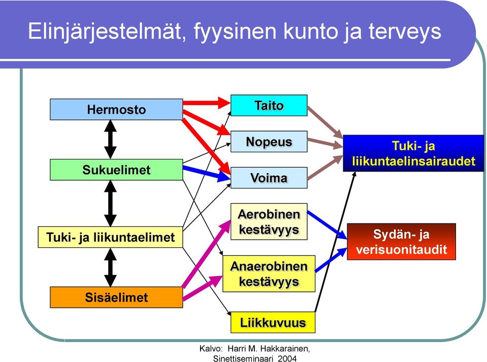 liikuntaelinsairaudet Tuki- ja liikuntaelimet Sisäelimet