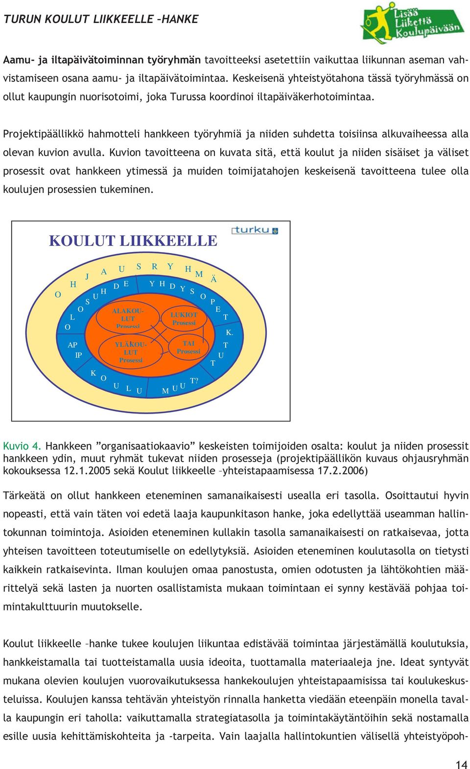 Projektipäällikkö hahmotteli hankkeen työryhmiä ja niiden suhdetta toisiinsa alkuvaiheessa alla olevan kuvion avulla.