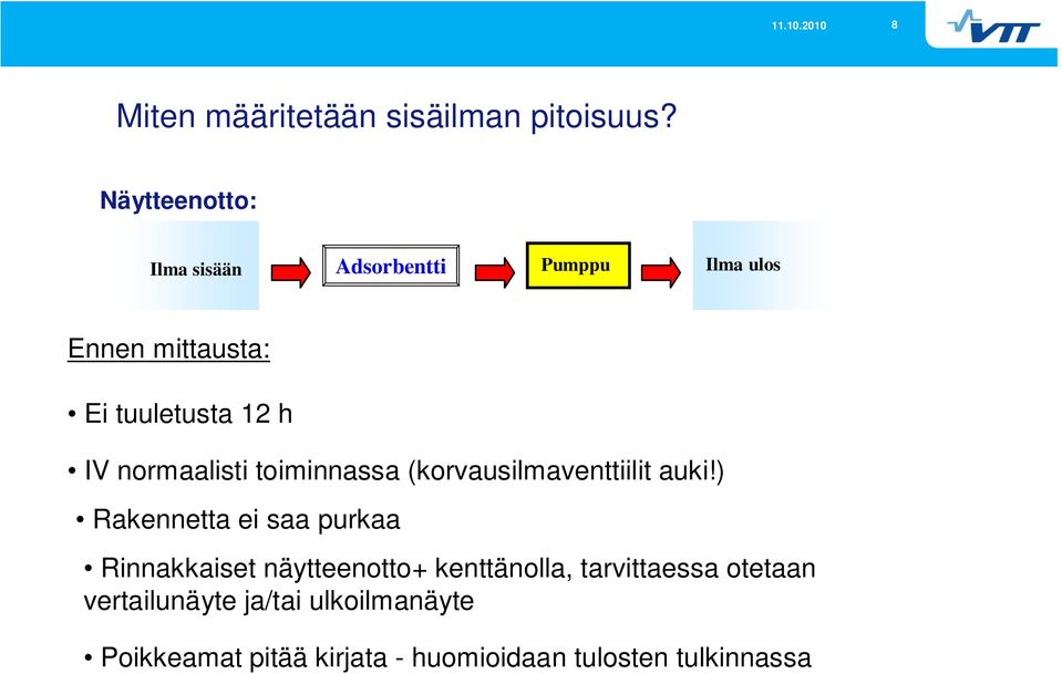 normaalisti toiminnassa (korvausilmaventtiilit auki!