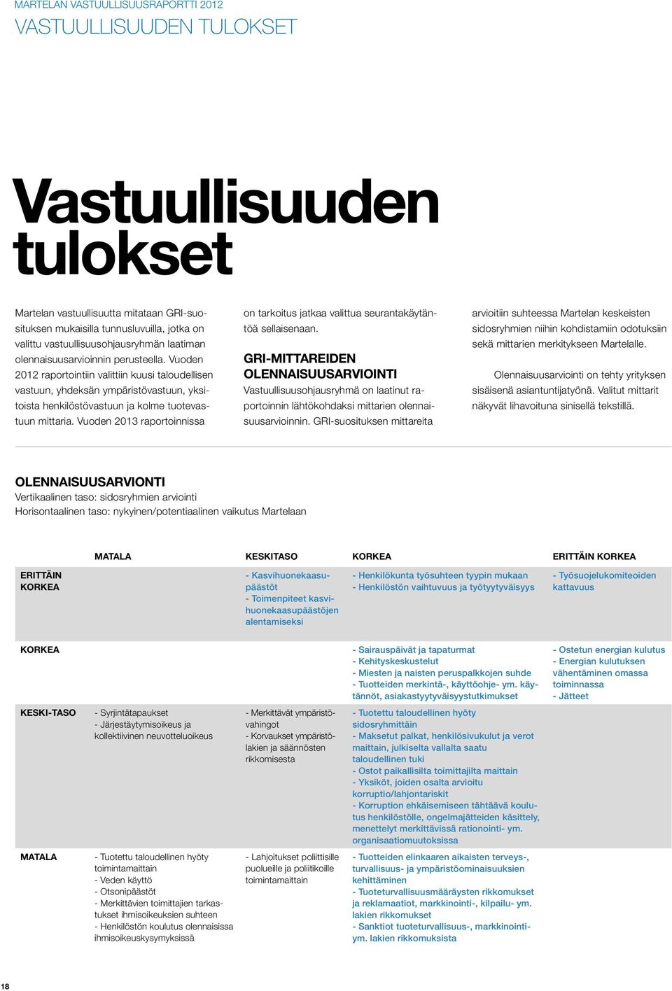 Vuoden 213 raportoinnissa on tarkoitus jatkaa valittua seurantakäytäntöä sellaisenaan.