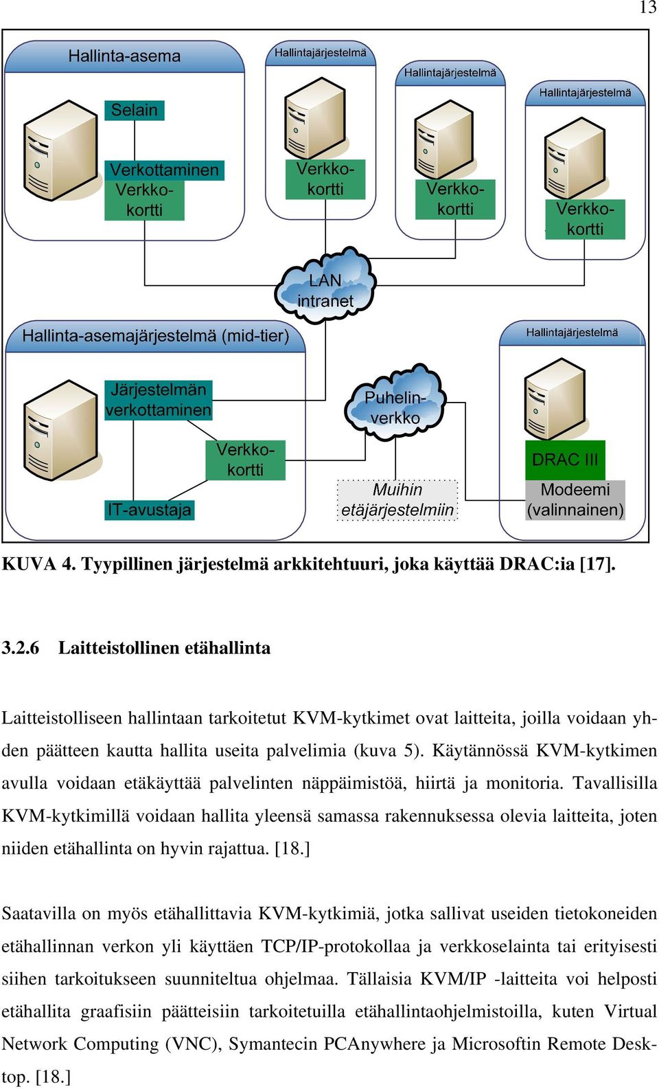 Käytännössä KVM-kytkimen avulla voidaan etäkäyttää palvelinten näppäimistöä, hiirtä ja monitoria.