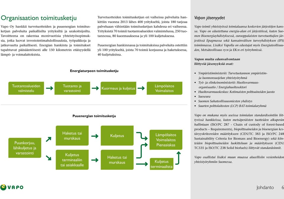 Energian hankinta ja toimitukset tapahtuvat pääsääntöisesti alle 150 kilometrin etäisyydellä lämpö- ja voimalaitoksista.